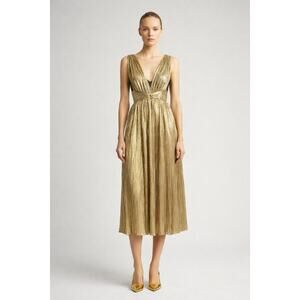 Aggi Gold Grecian Dress Sz 40